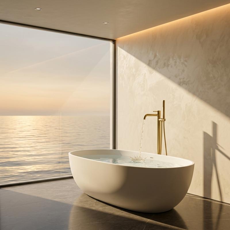 Aquanello Eterna Vrijstaande Badkraan PVD Goud met Handdouche ET3000-60